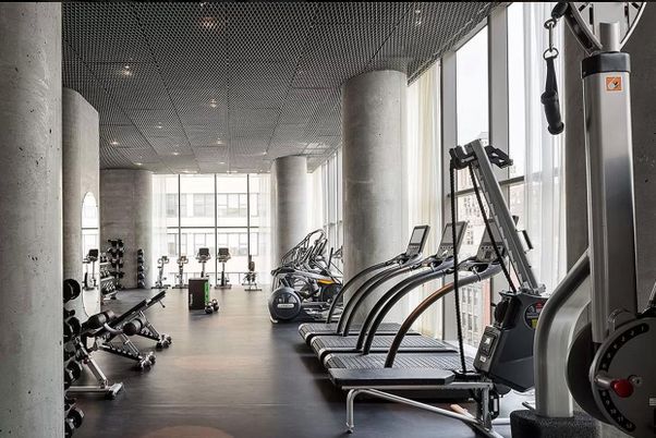 Fitness Equipment, Gym, Interior, Recessed Lighting